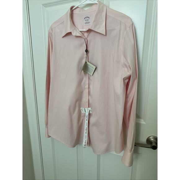 NWT Brooks Brothers Pink Cotton Blend Womans Shirt Size 16 - Picture 4 of 11